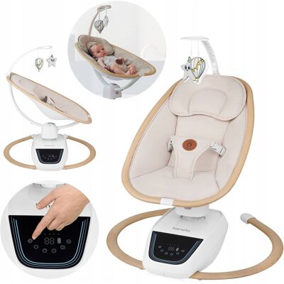 Huśtawka dla dzieci Lionelo Olivia - 3D wielotorowa, obracane siedzisko 180°, 13 melodii Huśtawka dla dzieci Lionelo Olivia - 3D wielotorowa, obracane siedzisko 180°, 13 melodii