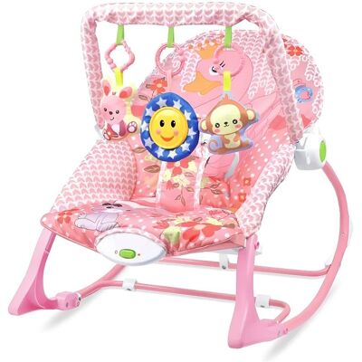 Inny producent Wibrujący grający leżak dla dzieci leżaczek bujak wibracyjny różowy 18 kg Inny producent Wibrujący grający leżak dla dzieci leżaczek bujak wibracyjny różowy 18 kg