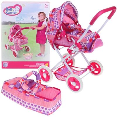 Nobo Kids Wózek dla Lalek Głęboki Spacerówka Gondola Nosidełko 3w1 Składany Daszek Nobo Kids Wózek dla Lalek Głęboki Spacerówka Gondola Nosidełko 3w1 Składany Daszek