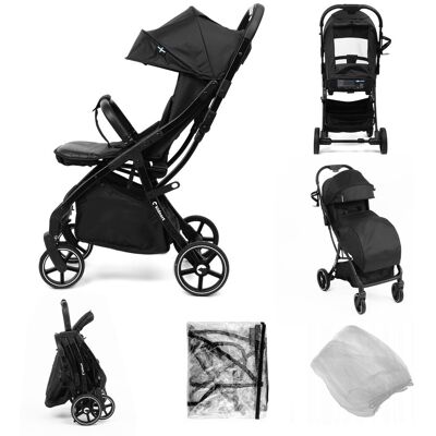 Kidnort Fjällräv wózek spacerowy czarny 0-48 m do 22 kg 7 kg żelowe koła amortyzacja akcesoria Kidnort Fjällräv wózek spacerowy czarny 0-48 m do 22 kg 7 kg żelowe koła amortyzacja akcesoria