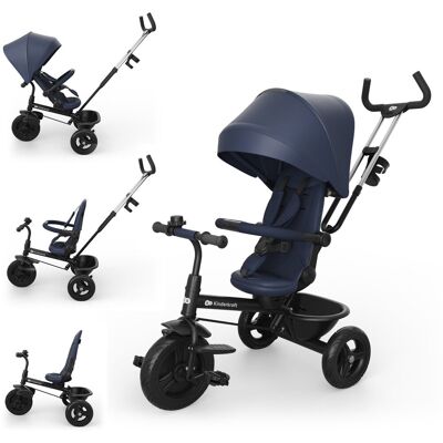 Kinderkraft Aston 2 Plus - rowerek trójkołowy 6w1 z rozkładanym oparciem Navy Kinderkraft Aston 2 Plus - rowerek trójkołowy 6w1 z rozkładanym oparciem Navy