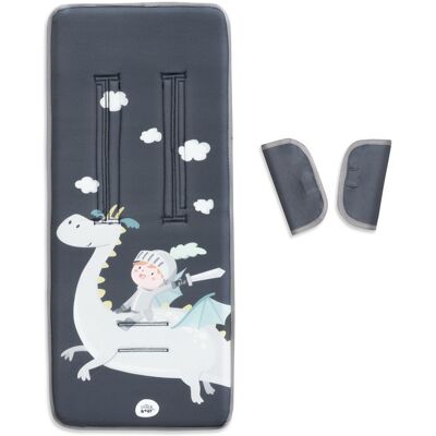 Interbaby Nakładka pokrowiec na wózek 84x34 szara dinozaury Interbaby Nakładka pokrowiec na wózek 84x34 szara dinozaury