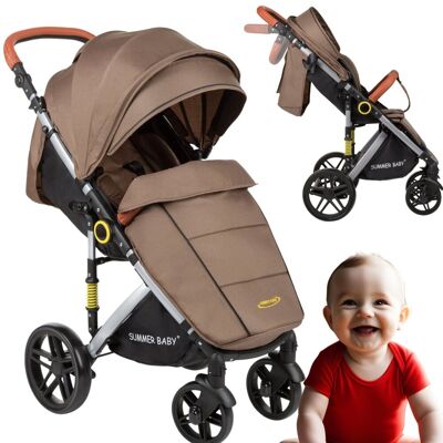 Nowoczesny Wózek Spacerowy, Summer Baby, Sempre, Brązowy Nowoczesny Wózek Spacerowy, Summer Baby, Sempre, Brązowy