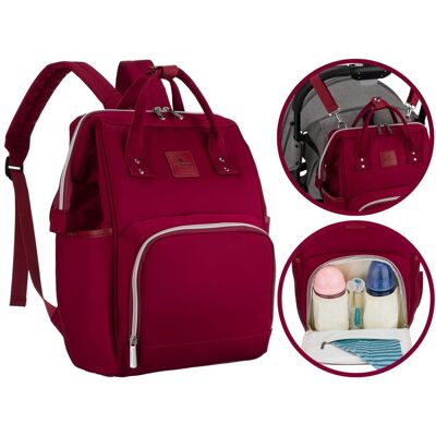 Torba do wózka plecak dla mamy bag taty na butelki spacerowa Peterson mommybag burgundowy Torba do wózka plecak dla mamy bag taty na butelki spacerowa Peterson mommybag burgundowy