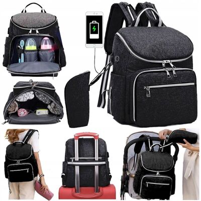 Inny producent TORBA DO WÓZKA PLECAK DLA MAMY ORGANIZER TERMICZNA NA ZAMEK KIESZENIE USB Inny producent TORBA DO WÓZKA PLECAK DLA MAMY ORGANIZER TERMICZNA NA ZAMEK KIESZENIE USB