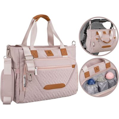 Torba do wózka spacerowa pojemna Peterson organizer mommy bag dla dziecka beżowa Torba do wózka spacerowa pojemna Peterson organizer mommy bag dla dziecka beżowa