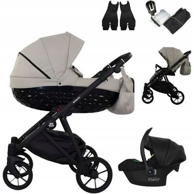 Inny producent Wózek dziecięcy 3w1 Ontario 3D Silver Ekskluzywny Cosmo Fotelik+Adaptery Inny producent Wózek dziecięcy 3w1 Ontario 3D Silver Ekskluzywny Cosmo Fotelik+Adaptery
