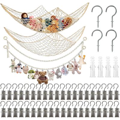 Inny producent Hamak Zestaw Siatki Do Zabawek 4 Sztuki 2m Wisząca Pleciony Organizer Boho Inny producent Hamak Zestaw Siatki Do Zabawek 4 Sztuki 2m Wisząca Pleciony Organizer Boho