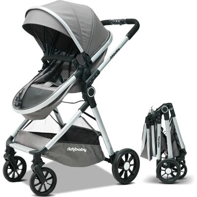 Inny producent Wózek Dziecięcy 2w1 Z Gondolą Dla Niemowląt 0-36 Miesięcy Szary Inny producent Wózek Dziecięcy 2w1 Z Gondolą Dla Niemowląt 0-36 Miesięcy Szary
