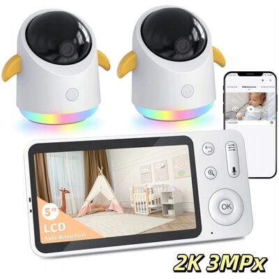 Boifun NIANIA ELEKTRONICZNA 2 KAMERĄ WIFI OBROTOWA 2K 3MPX 4X ZOOM +MONITOR LCD 5' Boifun NIANIA ELEKTRONICZNA 2 KAMERĄ WIFI OBROTOWA 2K 3MPX 4X ZOOM +MONITOR LCD 5'