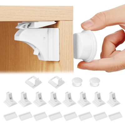 Inny producent Zamek Szafka 8szt 2 Klucze Magnetyczny Blokada Dzieci Bezpieczeństwo Biały 8+2 Inny producent Zamek Szafka 8szt 2 Klucze Magnetyczny Blokada Dzieci Bezpieczeństwo Biały 8+2