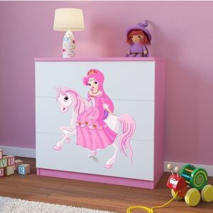Kocot Kids Komoda do pokoju dziecięcego, babydreams, księżniczka na koniu, 81 cm, różowa