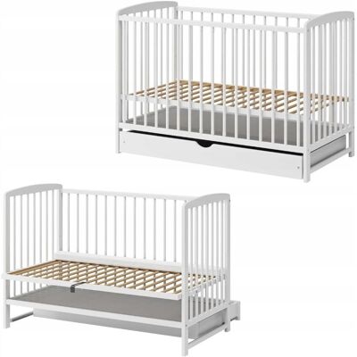 Inny producent 2W1 Łóżeczko Dostawne Andrzej 3 Szuflada Białe 120X60(67) Drewno Sosnowe Inny producent 2W1 Łóżeczko Dostawne Andrzej 3 Szuflada Białe 120X60(67) Drewno Sosnowe