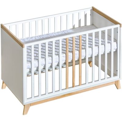Inny producent ATB Meble - Białe Drewniane Łóżeczko Niemowlęce 2w1 120x60 Inny producent ATB Meble - Białe Drewniane Łóżeczko Niemowlęce 2w1 120x60