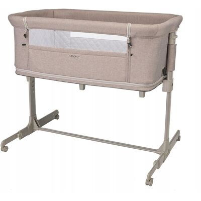 Espiro Łóżeczko dla niemowląt - Beige Dune - 3 w 1 wielofunkcyjne łóżeczko i kojec Espiro Łóżeczko dla niemowląt - Beige Dune - 3 w 1 wielofunkcyjne łóżeczko i kojec