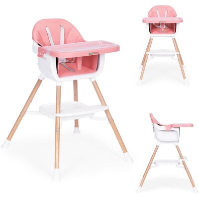 Fotelik krzesełko do karmienia dzieci 2w1 różowy ecotoys Fotelik krzesełko do karmienia dzieci 2w1 różowy ecotoys