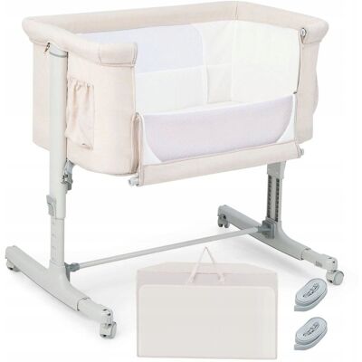 Costway - 3-in-1 Baby Crib - Beige - Wysokość 5-pozycyjna - Łóżeczko niemowlęce Costway - 3-in-1 Baby Crib - Beige - Wysokość 5-pozycyjna - Łóżeczko niemowlęce