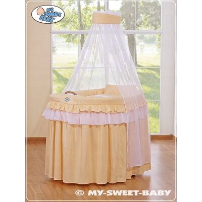 My Sweet Baby Kosz Mojżesza Wiklinowy Z Baldachimem- Little Princess Brzoskwiniowy My Sweet Baby Kosz Mojżesza Wiklinowy Z Baldachimem- Little Princess Brzoskwiniowy