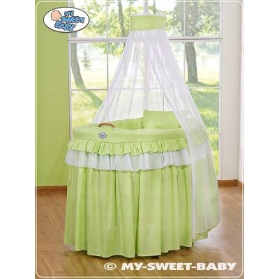 My Sweet Baby Kosz Mojżesza wiklinowy z baldachimem- Little Princess zielony My Sweet Baby Kosz Mojżesza wiklinowy z baldachimem- Little Princess zielony