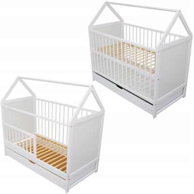 Inny producent Łóżeczko Dziecięce Tapczanik 2W1 Jaś Szuflada Domek Biały 120X60 Norma Ue Inny producent Łóżeczko Dziecięce Tapczanik 2W1 Jaś Szuflada Domek Biały 120X60 Norma Ue