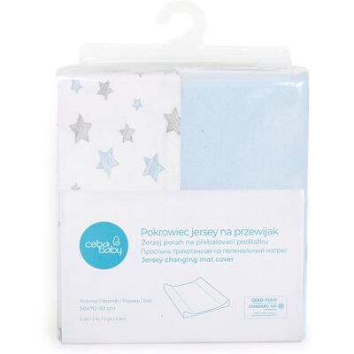 Ceba Baby pokrowiec na przewijak (50x70-80) 2szt Blue+Blue Stars Ceba Baby pokrowiec na przewijak (50x70-80) 2szt Blue+Blue Stars