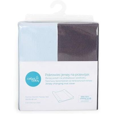 Ceba Baby pokrowiec na przewijak 50x70-80 2szt Dark grey+Blue Ceba Baby pokrowiec na przewijak 50x70-80 2szt Dark grey+Blue