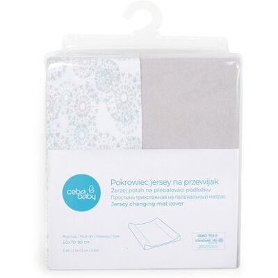 Ceba Baby pokrowiec na przewijak (50x70-80) 2szt Light grey+Dande Ceba Baby pokrowiec na przewijak (50x70-80) 2szt Light grey+Dande