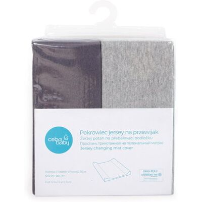 Ceba Baby pokrowiec na przewijak 50x70-80 2szt Light grey melange+Dark grey Ceba Baby pokrowiec na przewijak 50x70-80 2szt Light grey melange+Dark grey