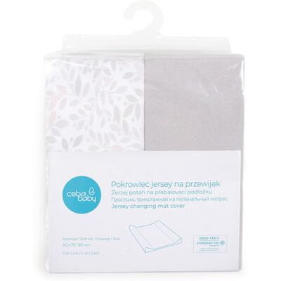 Ceba Baby pokrowiec na przewijak (50x70-80) 2szt Light grey+Twigs Ceba Baby pokrowiec na przewijak (50x70-80) 2szt Light grey+Twigs