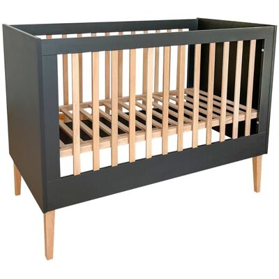 Inny producent Szare Łóżeczko Niemowlęce Dziecięce 2w1 - ILA 120x60 cm Inny producent Szare Łóżeczko Niemowlęce Dziecięce 2w1 - ILA 120x60 cm