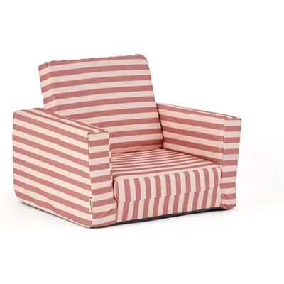 Kids Concept KID'S CONCEPT - rozkładany fotel w paski, clay pink Kids Concept KID'S CONCEPT - rozkładany fotel w paski, clay pink