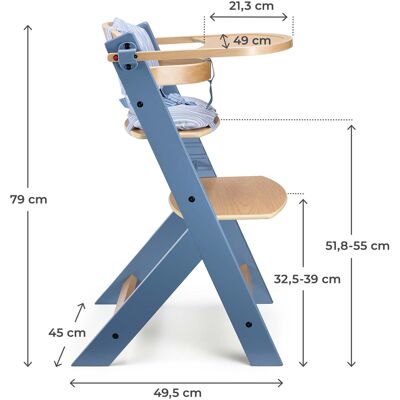Inny producent KINDERKRAFT Krzesełko do karmienia ENOCK Nordic Breeze z poduszką Inny producent KINDERKRAFT Krzesełko do karmienia ENOCK Nordic Breeze z poduszką