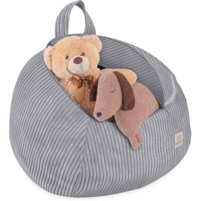 Misioo Torba Pokrowiec Mini Na Zabawki I Pluszaki, Pufa Dziecięca, Szary, Sztruks Premium Misioo Torba Pokrowiec Mini Na Zabawki I Pluszaki, Pufa Dziecięca, Szary, Sztruks Premium