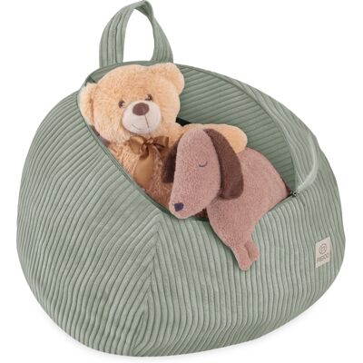 Misioo Torba Pokrowiec Mini Na Zabawki I Pluszaki, Pufa Dziecięca, Zielony, Sztruks Premium Misioo Torba Pokrowiec Mini Na Zabawki I Pluszaki, Pufa Dziecięca, Zielony, Sztruks Premium