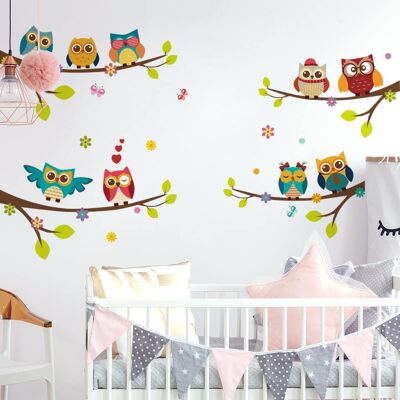 Inny producent Naklejka Ścienna 9 Sów 120x100cm Winylowe Kolorowe Samoprzylepne Dla Dzieci Inny producent Naklejka Ścienna 9 Sów 120x100cm Winylowe Kolorowe Samoprzylepne Dla Dzieci