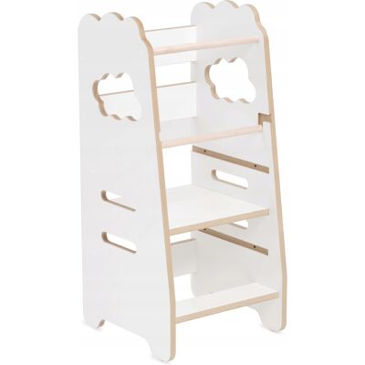 Outlet Misioo Pomocnik Kuchenny Dla Dzieci, Stołek Do Kuchni, Kitchen Helper, 3 Poziomy, Biały, Chmurka, Wooden Play Outlet Misioo Pomocnik Kuchenny Dla Dzieci, Stołek Do Kuchni, Kitchen Helper, 3 Poziomy, Biały, Chmurka, Wooden Play