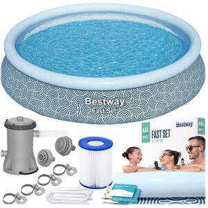 Basen ogrodowy rozporowy Bestway rodzinny dla dzieci 457x84 cm pompa 9w1 Basen ogrodowy rozporowy Bestway rodzinny dla dzieci 457x84 cm pompa 9w1