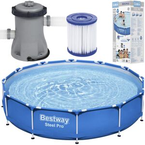 Basen ogrodowy, stelażowy, Bestway Steel PRO 56681, zestaw z pompą i filtrem, 366x76 cm Basen ogrodowy, stelażowy, Bestway Steel PRO 56681, zestaw z pompą i filtrem, 366x76 cm