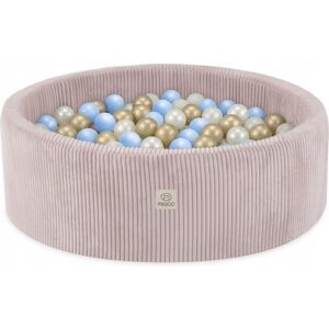 Plush Nest Suchy Basen z Piłkami 90x30 dla Dzieci Jasny Różowy Sztruks 300piłek MISIOO Plush Nest Suchy Basen z Piłkami 90x30 dla Dzieci Jasny Różowy Sztruks 300piłek MISIOO