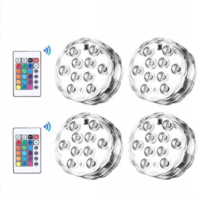 Inny producent 4x OŚWIETLENIE BASENU WODOODPORNA LAMPKA AKWARIUM JACUZZI LED Rgb + PILOT Inny producent 4x OŚWIETLENIE BASENU WODOODPORNA LAMPKA AKWARIUM JACUZZI LED Rgb + PILOT