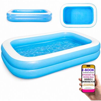 Basen Dmuchany Prostokątny Bestway Family 778L Do Ogrodu Na Taras Prezent dla Rodziny + E-BOOK-3 Basen Dmuchany Prostokątny Bestway Family 778L Do Ogrodu Na Taras Prezent dla Rodziny + E-BOOK-3