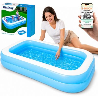 Basen Rodzinny Dmuchany Bestway 262x175x51 cm 778L Ogrodowy Mocny Prezent dla Rodziny + E-BOOK-1 Basen Rodzinny Dmuchany Bestway 262x175x51 cm 778L Ogrodowy Mocny Prezent dla Rodziny + E-BOOK-1