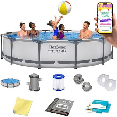 Basen Stelażowy Ogrodowy Bestway 366x76 cm Zestaw 9w1 Pompa Rodzinny Okrągły + E-BOOK Basen Stelażowy Ogrodowy Bestway 366x76 cm Zestaw 9w1 Pompa Rodzinny Okrągły + E-BOOK
