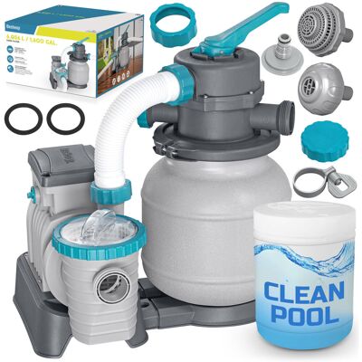 Pompa piaskowa do basenu 6056 l/h + tabletki multifunkcyjne chemia Bestway Pompa piaskowa do basenu 6056 l/h + tabletki multifunkcyjne chemia Bestway