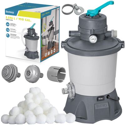 Pompa Piaskowa Do Basenu Filtr Bestway 3596 L/H + Kulki Filtracyjne Pompa Piaskowa Do Basenu Filtr Bestway 3596 L/H + Kulki Filtracyjne