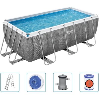 Basen Ogrodowy, Stelażowy, Bestway Power Steel Z Akcesoriami, Prostokątny, 412x201x122 Cm Basen Ogrodowy, Stelażowy, Bestway Power Steel Z Akcesoriami, Prostokątny, 412x201x122 Cm
