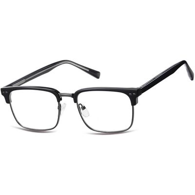 SUNOPTIC Okulary półramkowe zerówki prostokątne oprawki korekcyjne 878B czarny/grafitowy SUNOPTIC Okulary półramkowe zerówki prostokątne oprawki korekcyjne 878B czarny/grafitowy