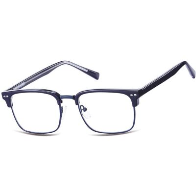 SUNOPTIC Okulary półramkowe zerówki prostokątne oprawki korekcyjne 878C granatowy SUNOPTIC Okulary półramkowe zerówki prostokątne oprawki korekcyjne 878C granatowy
