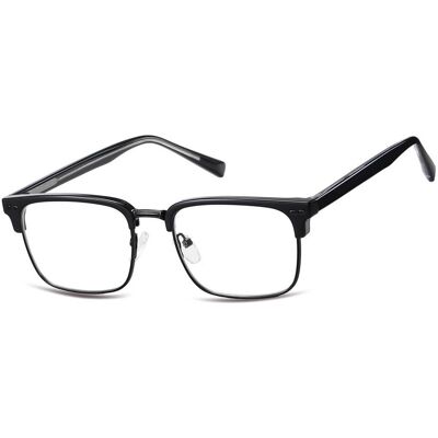 SUNOPTIC Okulary półramkowe zerówki prostokątne oprawki korekcyjne 878D czarny SUNOPTIC Okulary półramkowe zerówki prostokątne oprawki korekcyjne 878D czarny