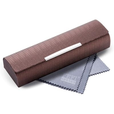Inny producent Etui Na Okulary Do Czytania Z Imitacji Skóry Z Chromowanym Okuciem Inny producent Etui Na Okulary Do Czytania Z Imitacji Skóry Z Chromowanym Okuciem